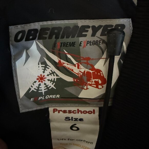 Obermeyer Boys 6 PreSchool Black and Gray Ski Bib - Picture 4 of 4